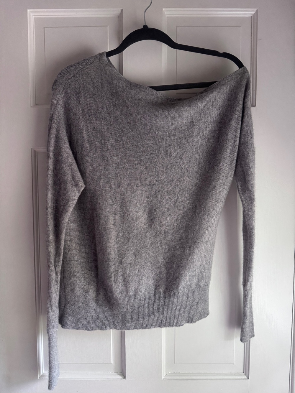 Michael Michael Kors Gray 100% Cashmere One Shoulder Sweater XS Oversized Fit
